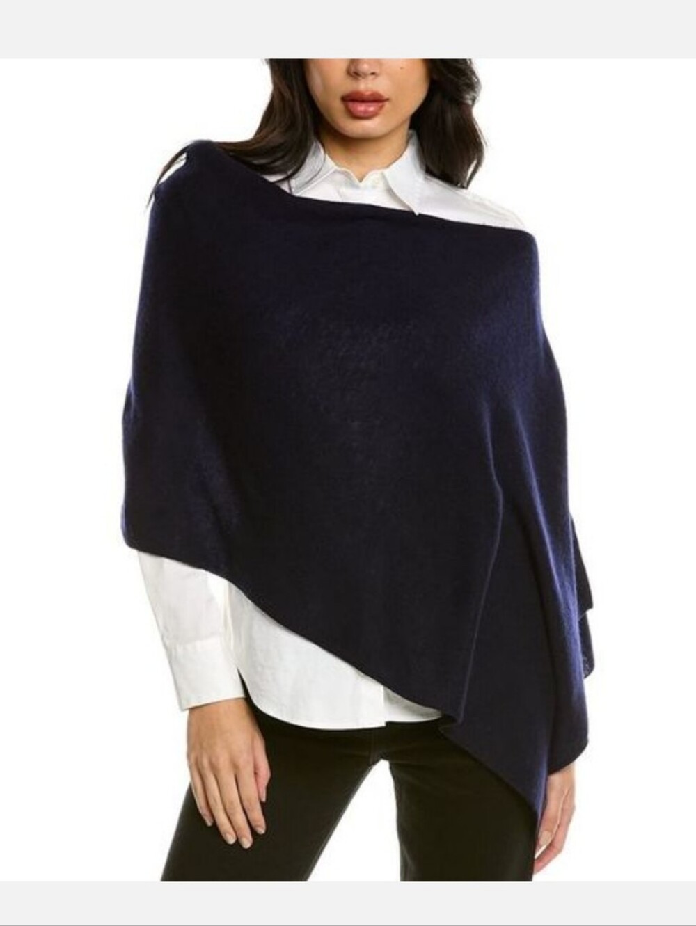New In2 By Incashmere Cashmere Topper Poncho, Mightnight Navy One-Size